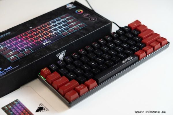 Bàn phím cơ có dây JEDEL KL140 (LED RGB, Type C 1.5M) - Màu Đen