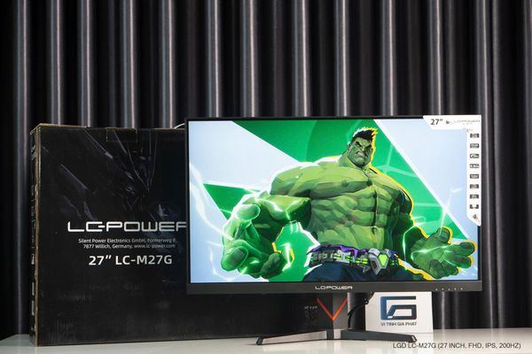 LC-POWER Gaming LC-M27G Phẳng (27 inch, FHD, 200Hz, IPS, 0.5ms. DP, HDMI, Đen)