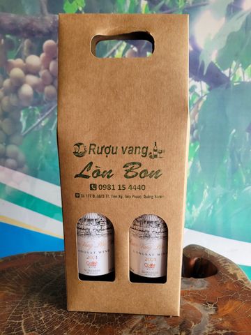  Đặc Sản Rượu vang lòn bon (Bòn Bon) Phước Tuyên, chai 750ml/hộp giấy 2 chai 