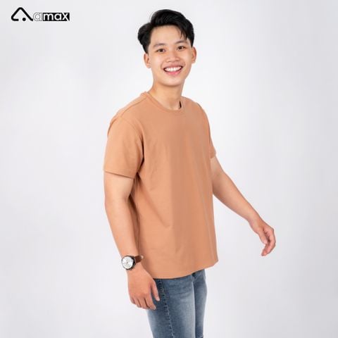 Áo thun trơn cho nam 100% Cotton, co dãn 4 chiều AMAX MAX21