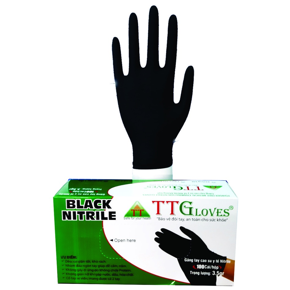 Găng tay y tế nitrile đen