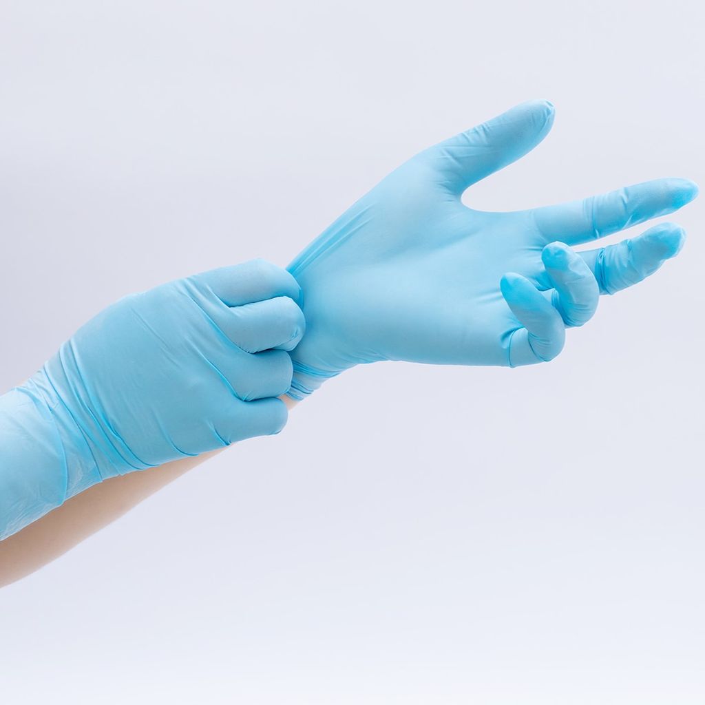 Găng tay y tế nitrile xanh