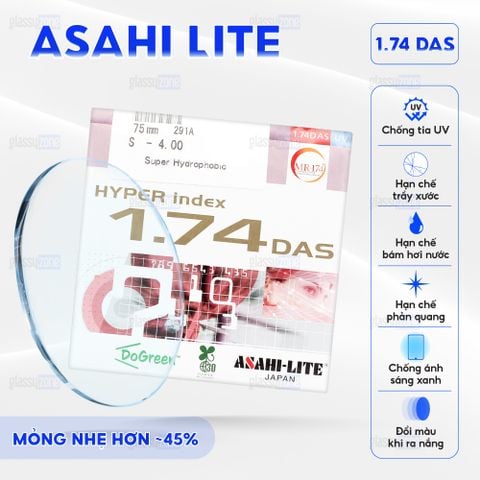 Tròng kính siêu mỏng đổi màu Asahi 1.74