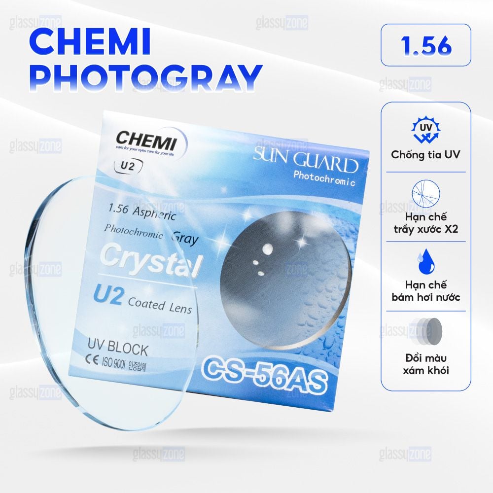 Tròng kính đổi màu Chemi U2 1.56