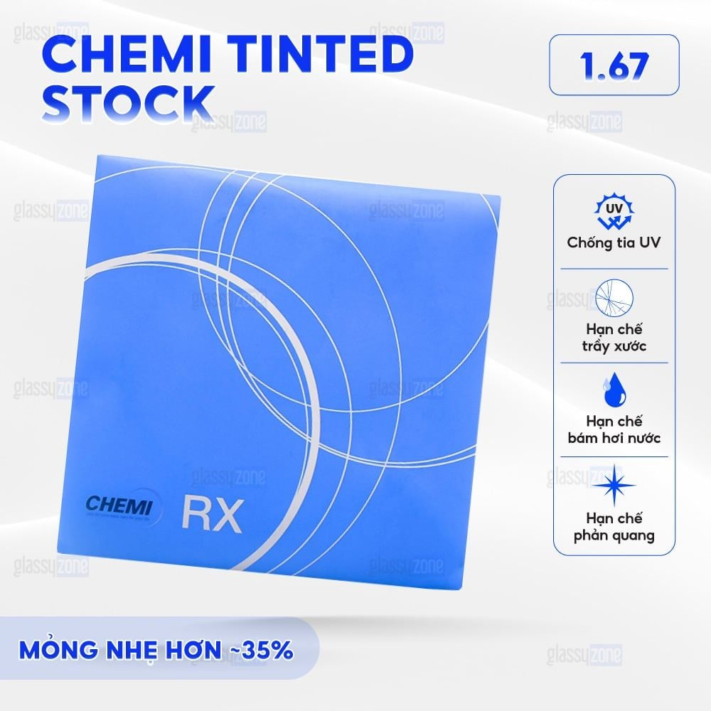 Tròng kính nhuộm màu Chemi Tinted Stock U2 1.67