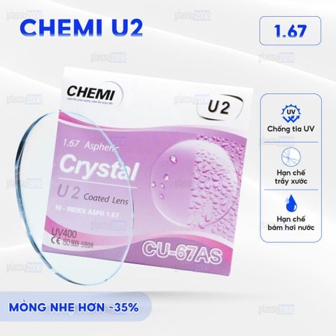 Tròng kính siêu mỏng Chemi U2 1.67