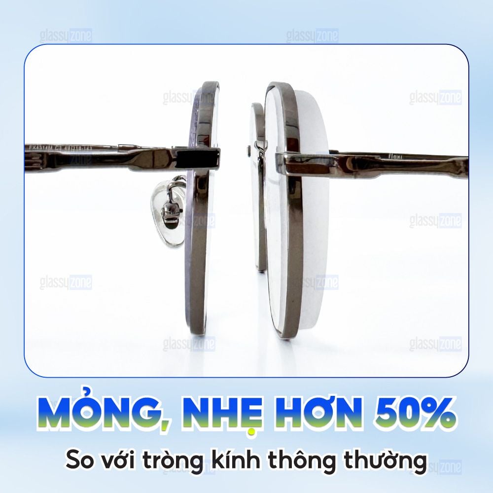 Tròng kính siêu mỏng chống ánh sáng xanh Chemi U6 1.74