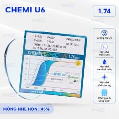Tròng kính siêu mỏng chống ánh sáng xanh Chemi U6 1.74