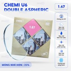 Tròng kính siêu mỏng chống ánh sáng xanh Chemi U6 1.67 DAS