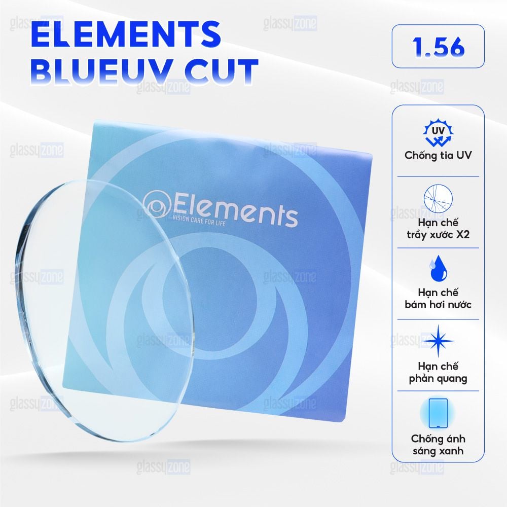 Tròng kính chống ánh sáng xanh Elements Blue UV Cut