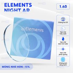 Tròng kính chống chói đèn xe Elements Night AR 1.60