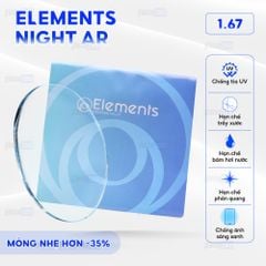 Tròng kính chống chói đèn xe Elements Night AR 1.67