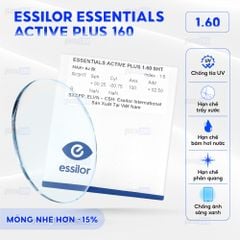Đa tròng đánh Essilor Essential Active Plus BlueUV Capture