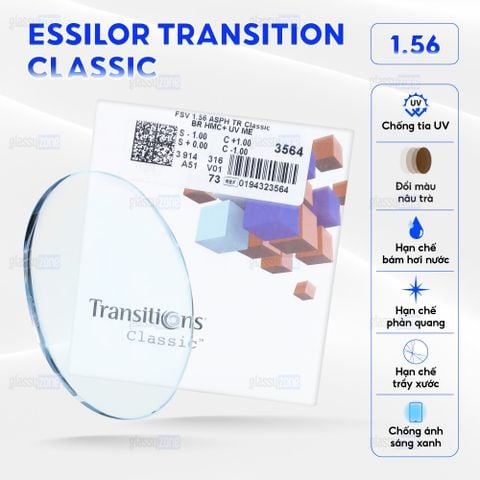 Tròng kính đổi màu Essilor Transition Classic 1.56