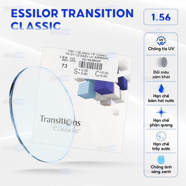 Tròng kính đổi màu Essilor Classic 1.56
