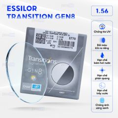 Tròng kính đổi màu Essilor Transition Gen8 1.56 - Xám khói