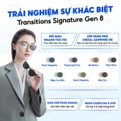 Tròng kính đổi màu Essilor Transition Gen8 1.60