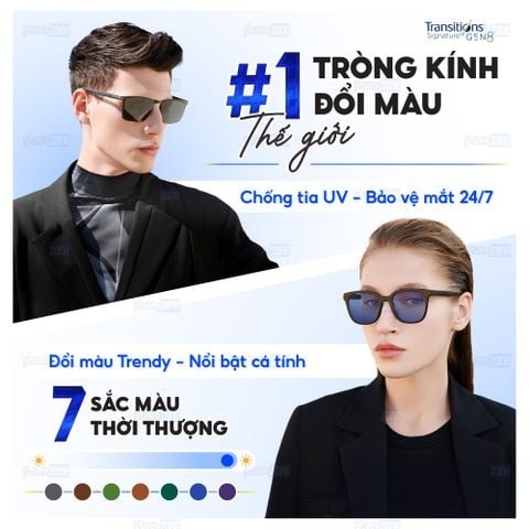 Tròng kính đổi màu Essilor Transitions Gen8 Style Colour