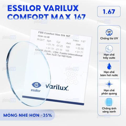 Đa tròng đánh Essilor Varilux Comfort Max Clear
