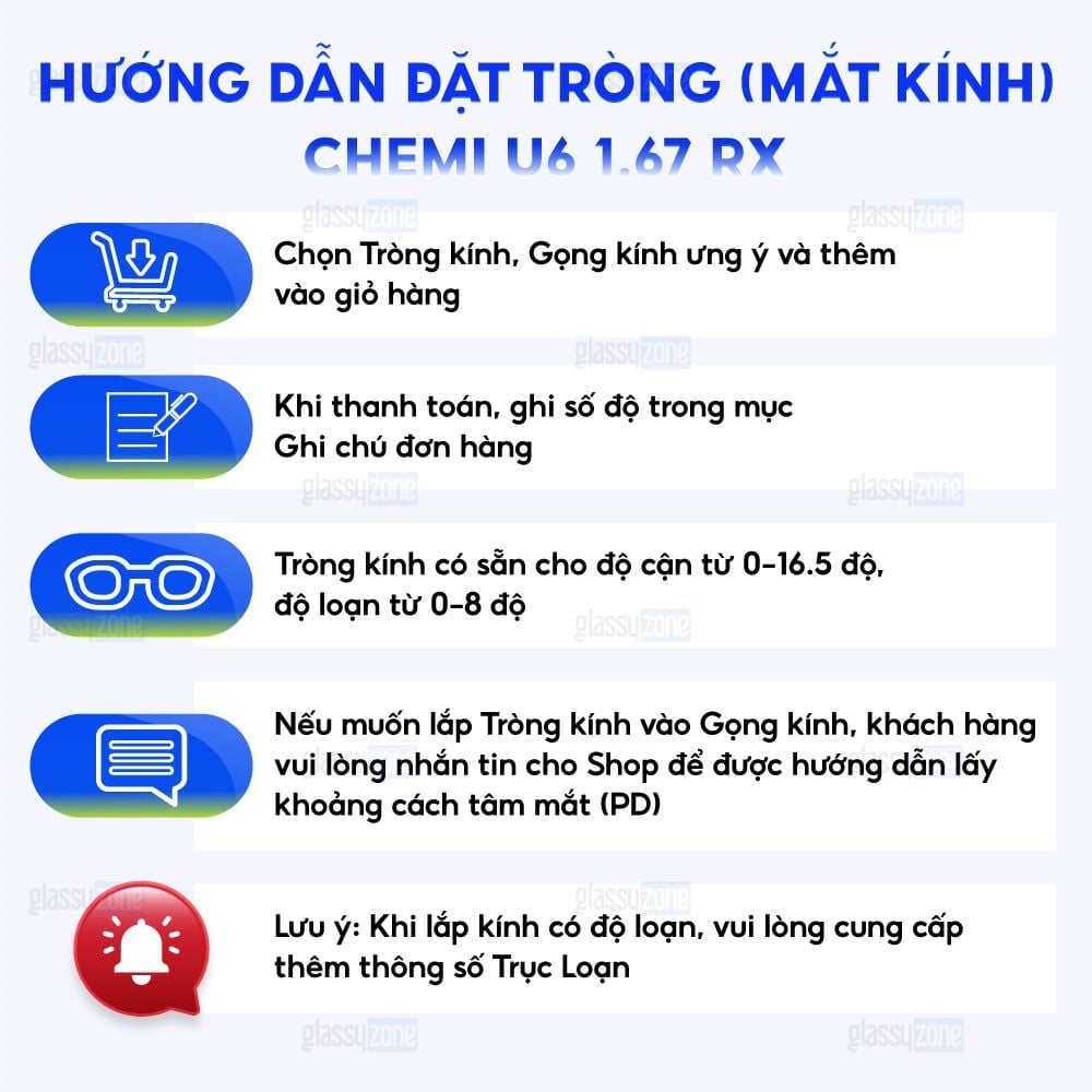 Tròng kính Chemi U6 RX