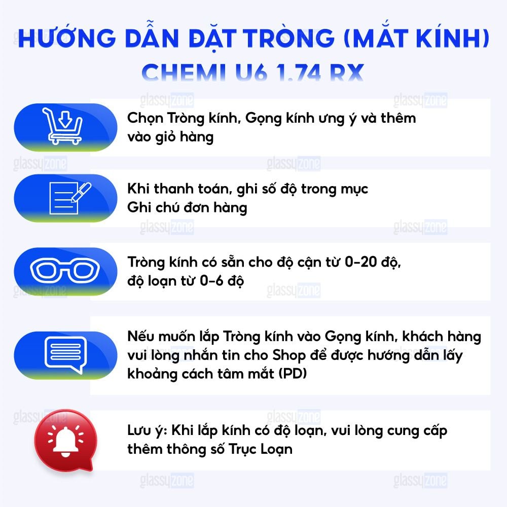 Tròng kính Chemi U6 RX