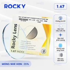 Tròng kính đổi màu Rocky 1.67 - Xám khói
