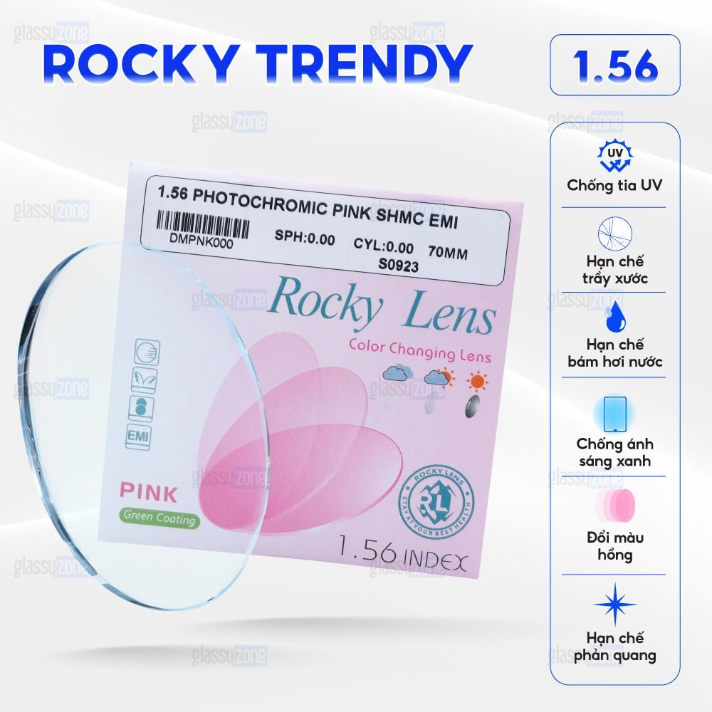 Tròng kính đổi màu Rocky Trendy 1.56