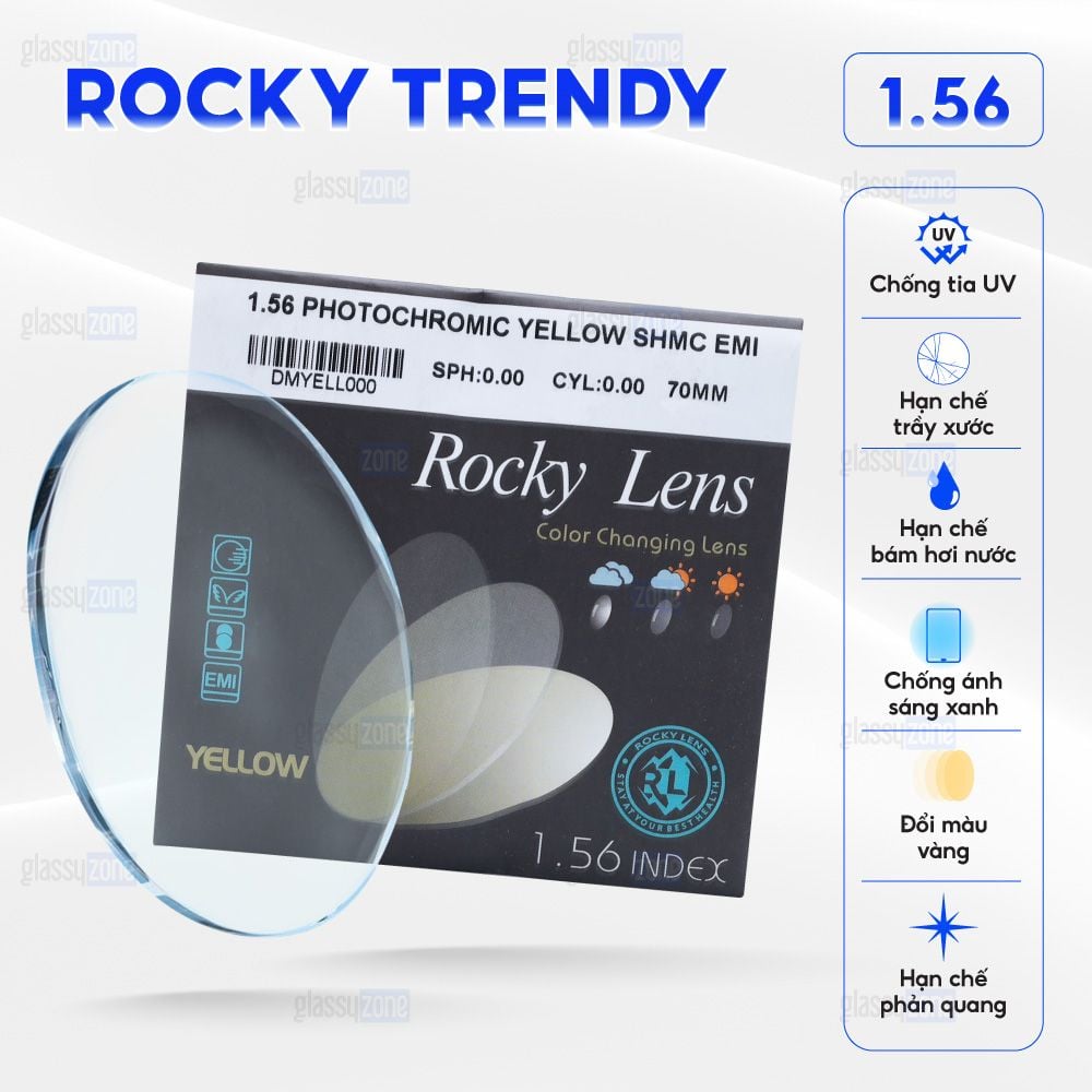 Tròng kính đổi màu Rocky Trendy 1.56