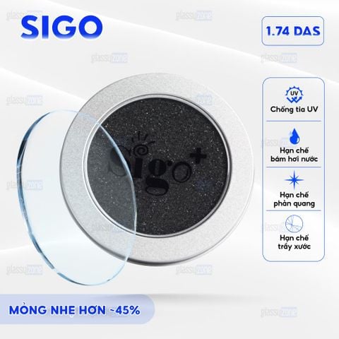 Tròng kính siêu mỏng phẳng 2 mặt Sigo 1.74