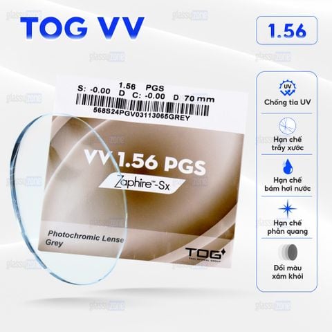 Tròng kính đổi màu TOG VV 1.56 - Xám Khói