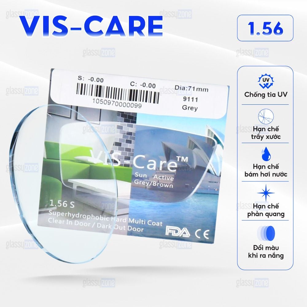 Tròng kính đổi màu Viscare SunActive 1.56