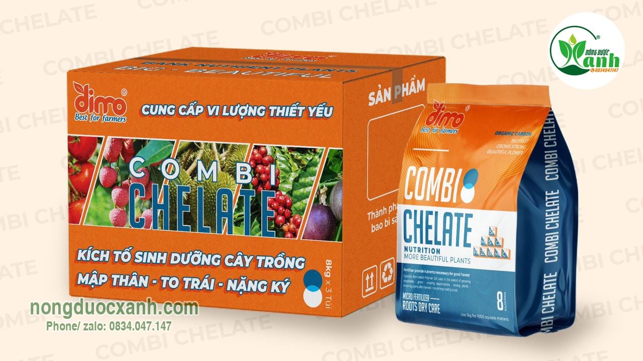  COMBI CHELATE DIMO (Túi 8kg) - Xanh Trái, Cây Khỏe, Lá Xanh Tốt 