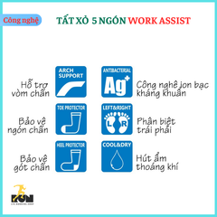 Tất xỏ 5 ngón WorkAssist
