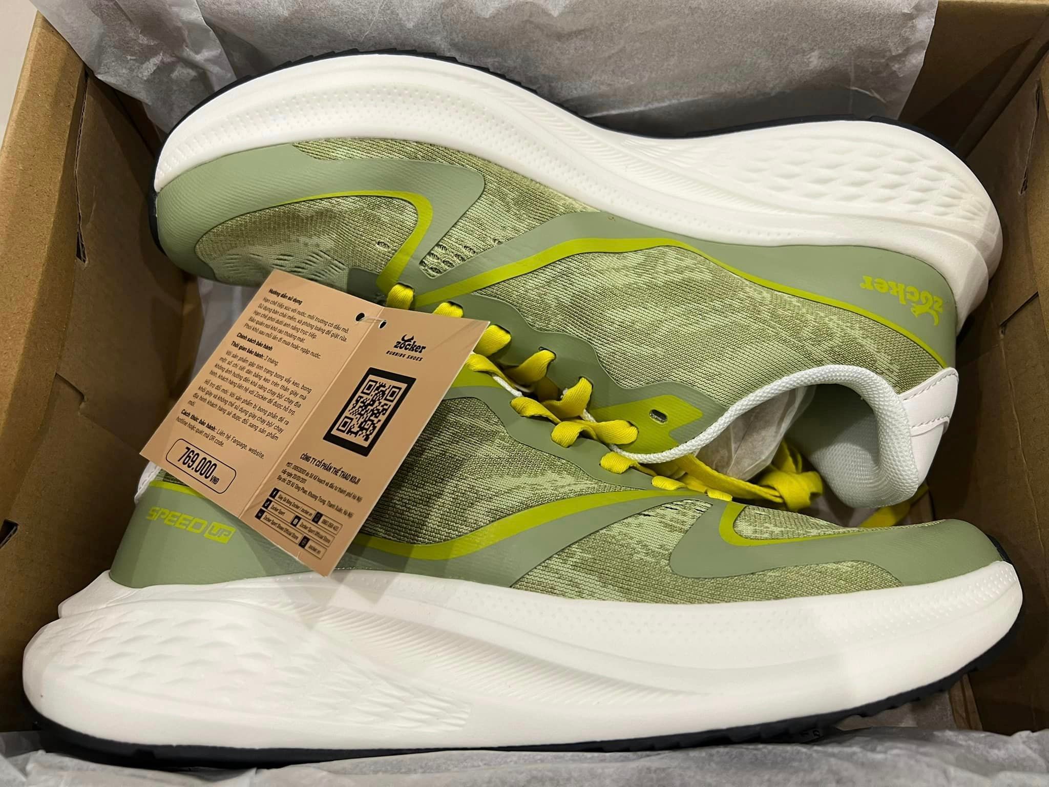  Giày chạy bộ Nam/Nữ Zocker Speed Up Rêu 