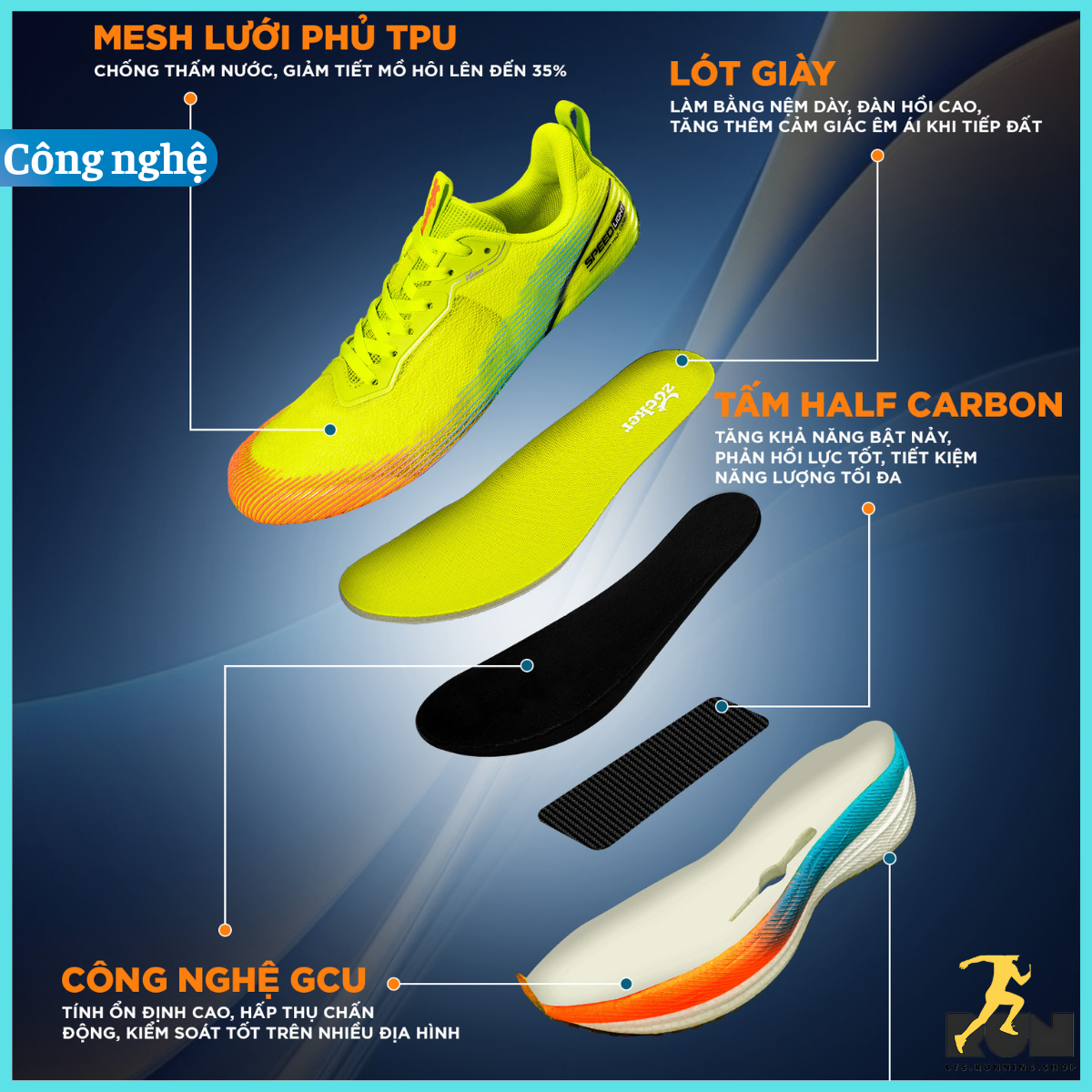  Giày Zocker Speed Light Half Carbon Edition 