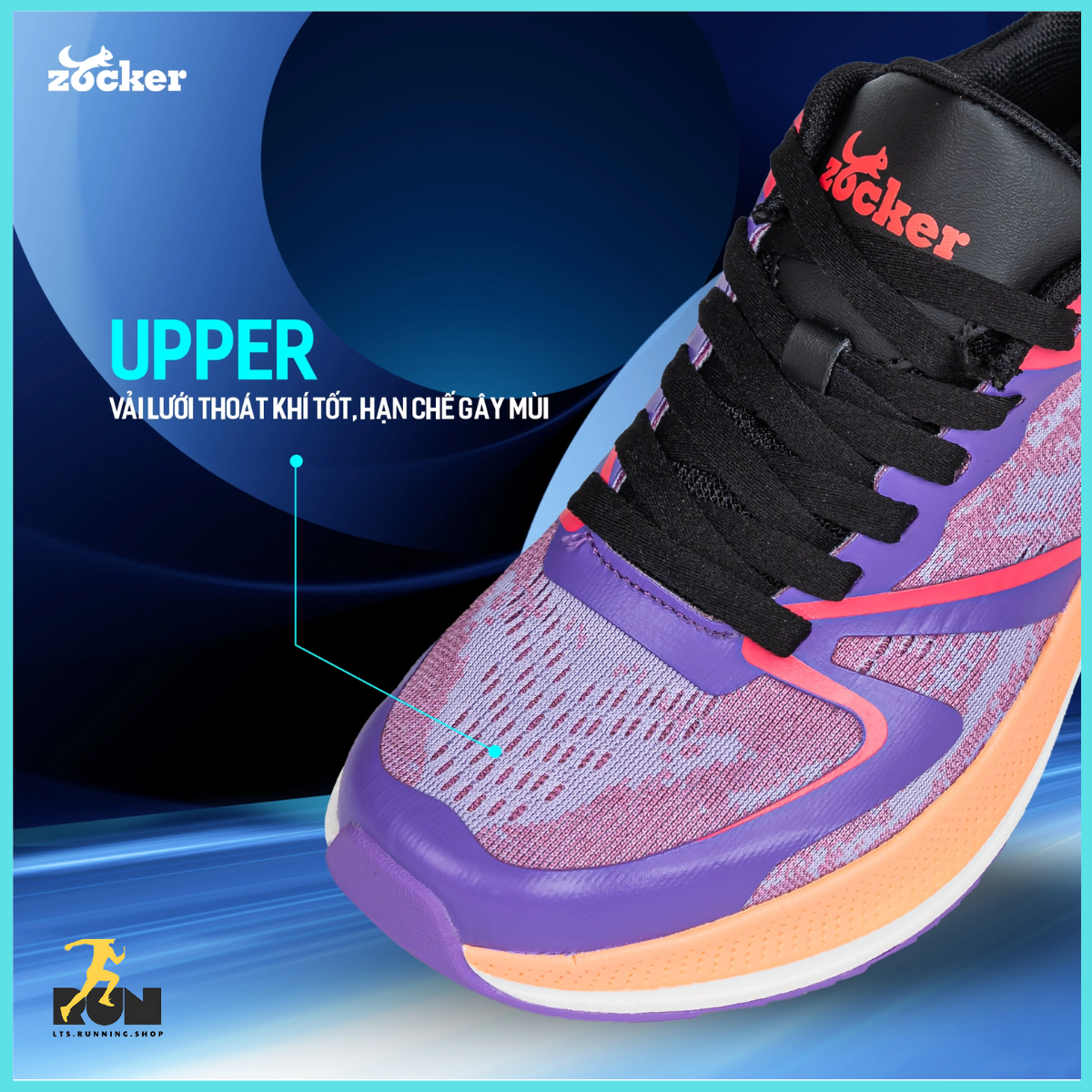  Giày chạy bộ Nữ Zocker Speed Up Tím 