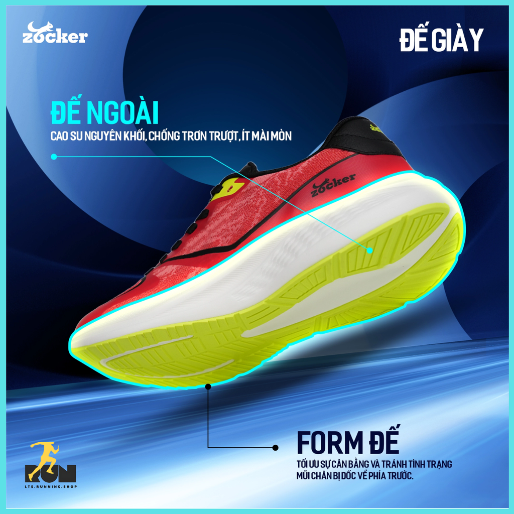 Giày chạy bộ Nam/Nữ Zocker Speed Up Đỏ