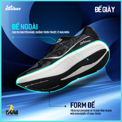 Giày chạy bộ Nam/Nữ Zocker Speed Up Đen