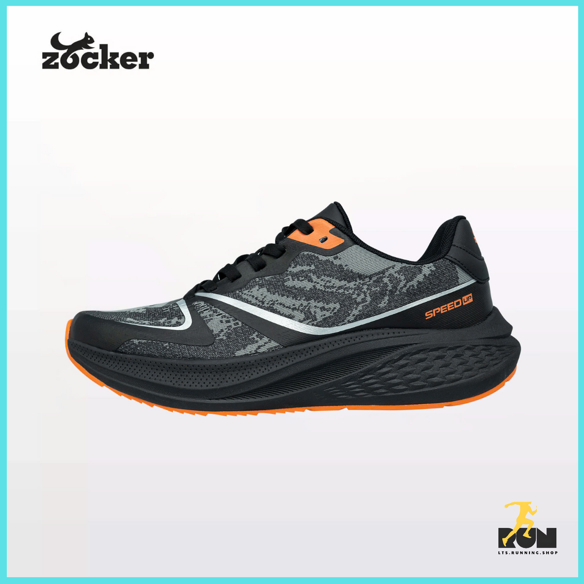  Giày chạy bộ Nam/Nữ Zocker Speed Up Đen/Cam 