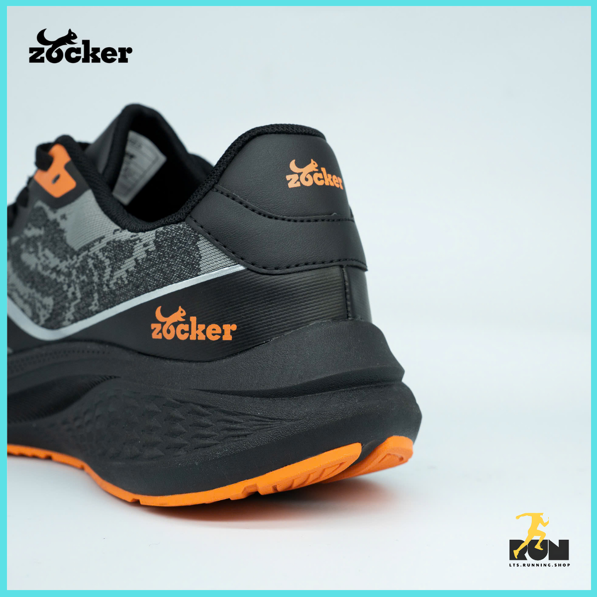  Giày chạy bộ Nam/Nữ Zocker Speed Up Đen/Cam 