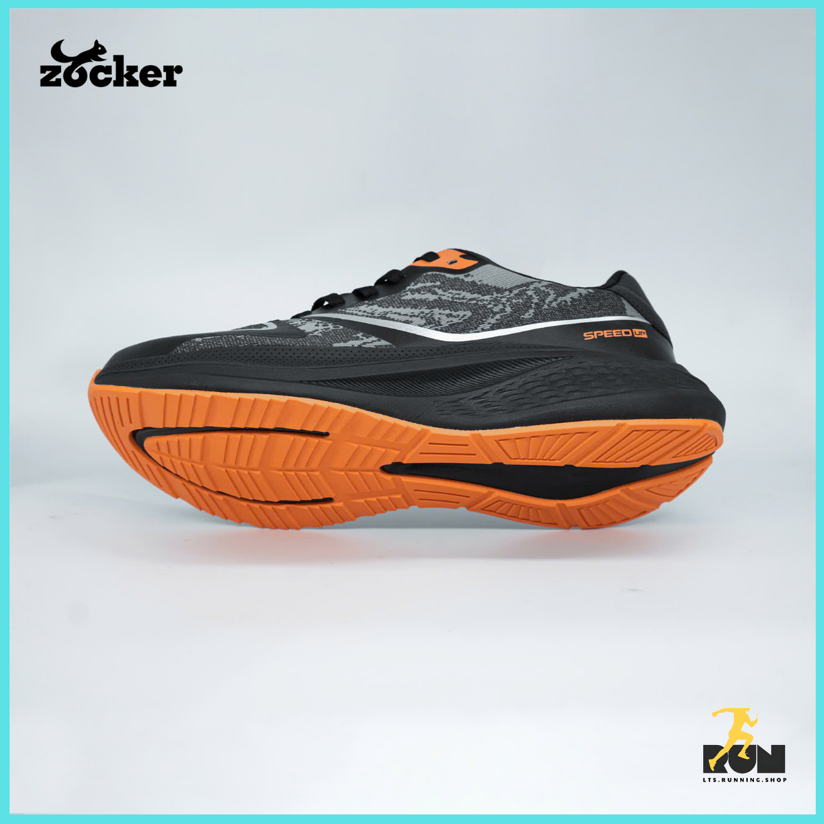  Giày chạy bộ Nam/Nữ Zocker Speed Up Đen/Cam 