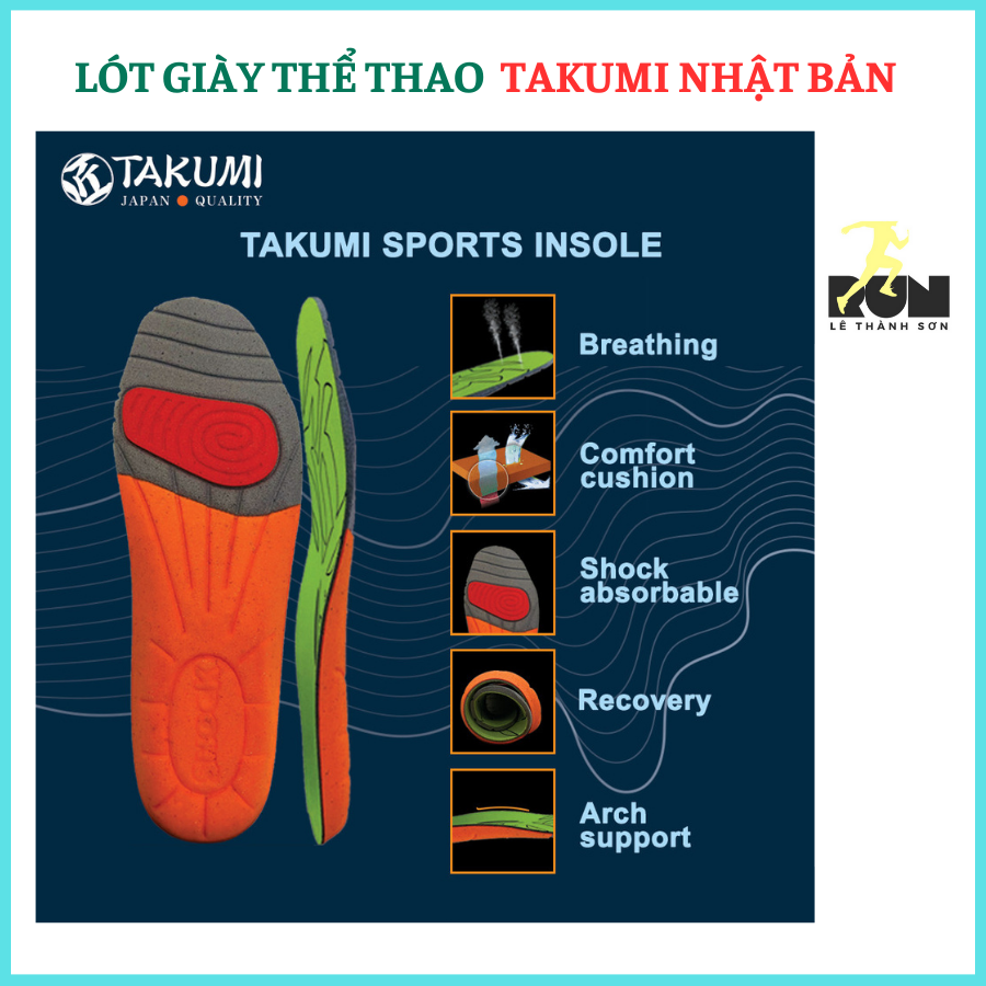  Lót giày chính hãng Takumi Nhật Bản 
