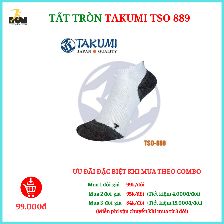  Tất chạy bộ TAKUMI TSO-889 tròn 