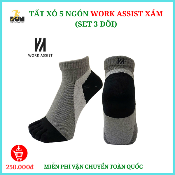  Tất xỏ ngón Work Assist xám (set 3 đôi) 