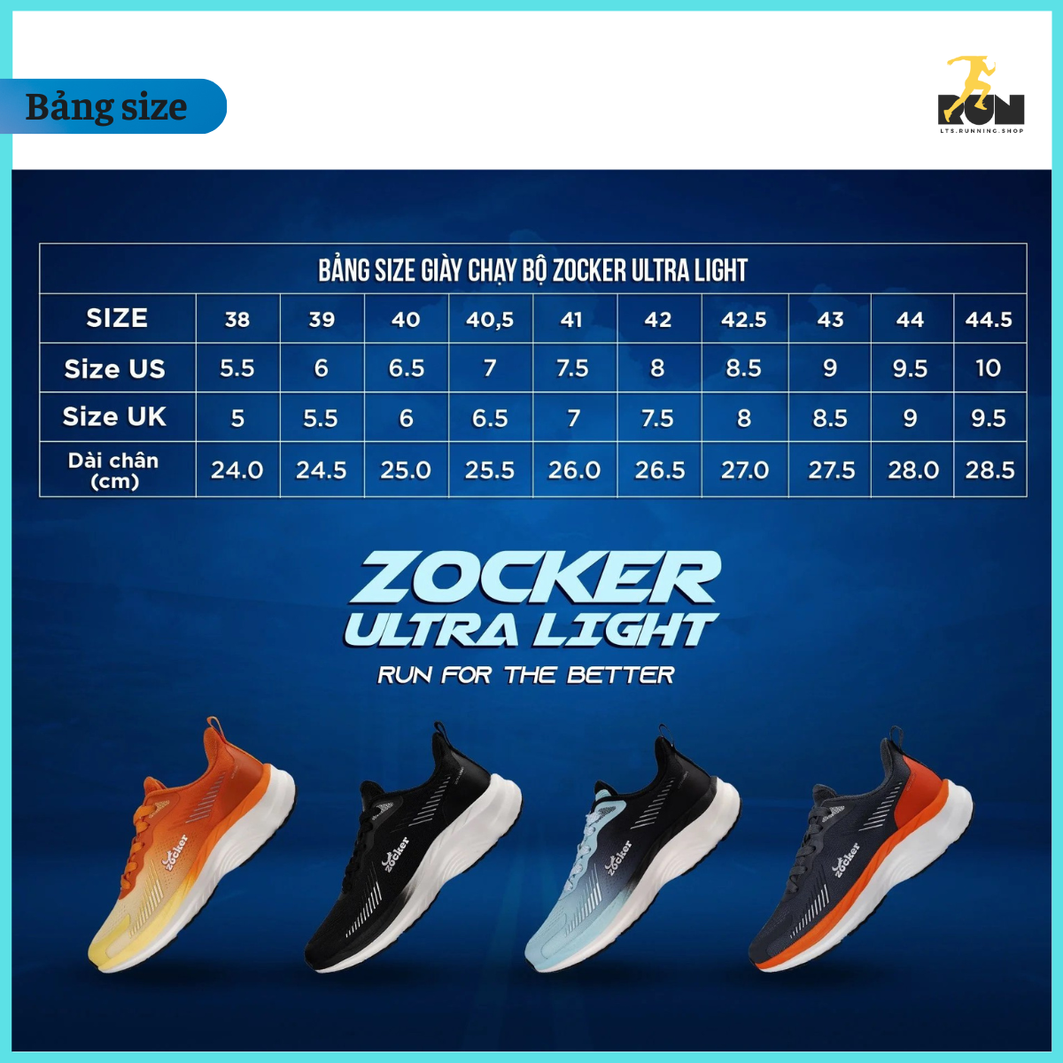  Giày chạy bộ Zocker Ultra light 