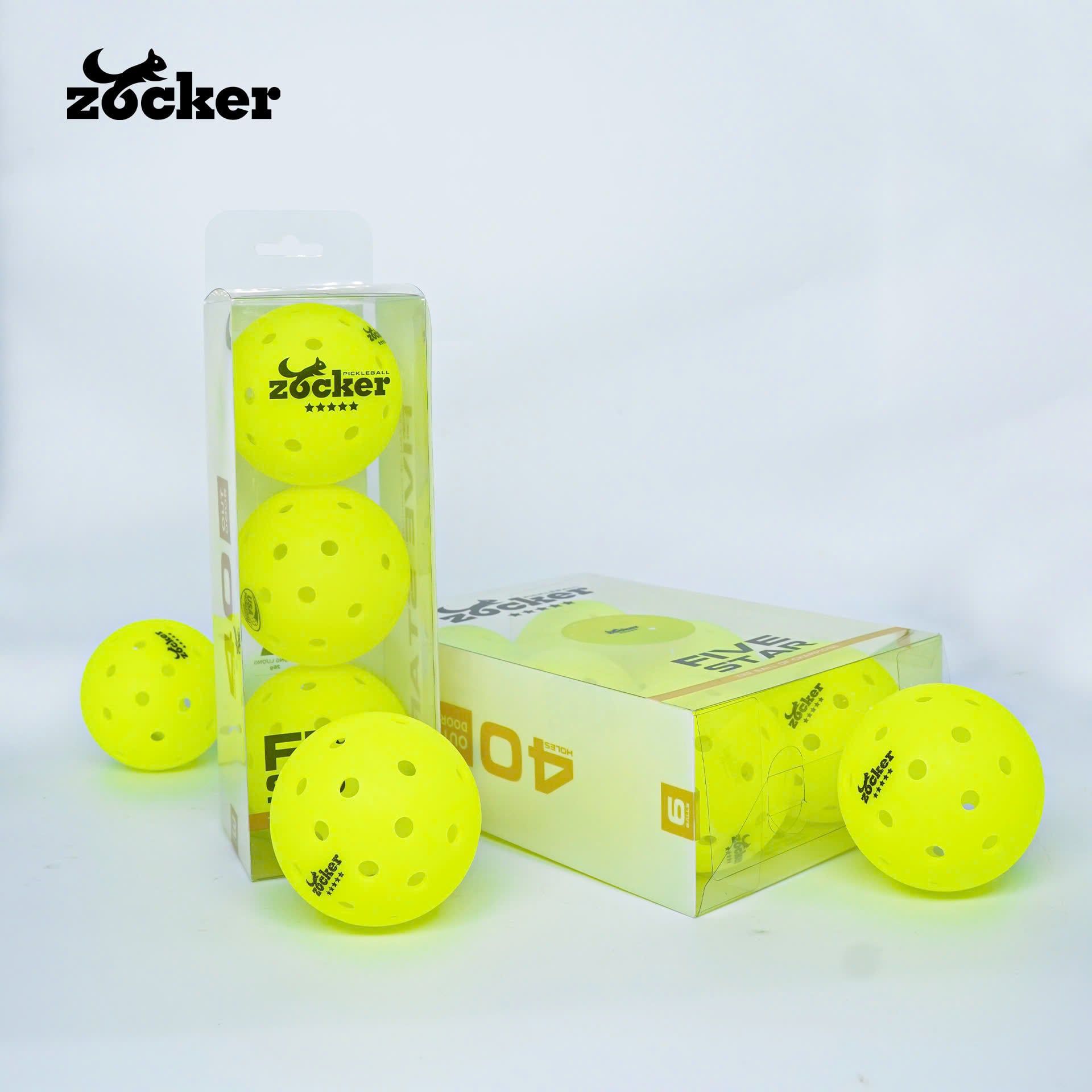  Combo 3 quả bóng thi đấu Pickleball Zocker Five Star 