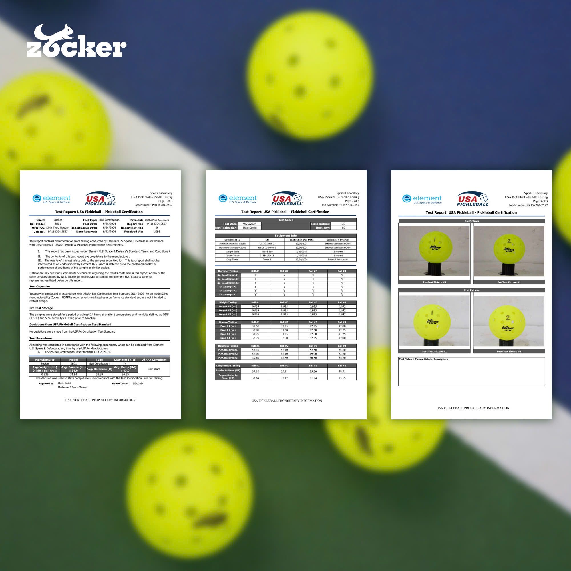  Combo 6 quả bóng thi đấu Pickleball Zocker Five Star 