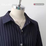  DUJO - Sơ mi sọc cổ Polo dáng rộng giá yêu thương 
