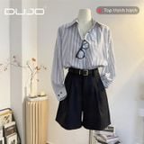 Áo sơ mi kẻ sọc cổ bẻ – Dáng rộng Hàn Quốc, mặc là đẹp 