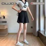  Quần Short Cạp Cao Dáng Suông 